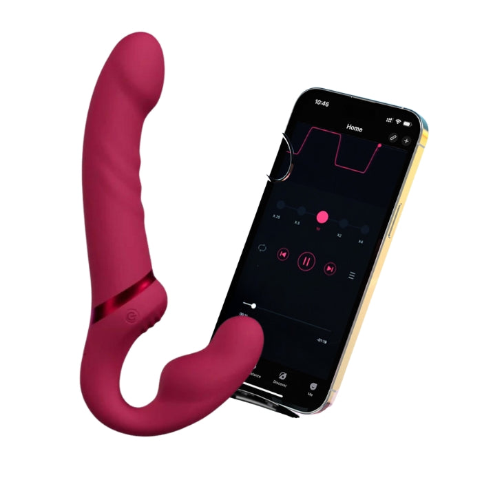 Lovense Lapis Strapless Strap-On Created for female body types to experience penetrating their partner, share the sensation simultaneously with your partner through dual-ended vibration. No matter if you're lesbian, bisexual, or questioning, enjoy the Lovense Lapis Double Dildo Strapless Strap-on. 3 motors can be controlled separately to customize the desired level of vibration intensity and pattern. App controlled, USB rechargeable and waterproof.