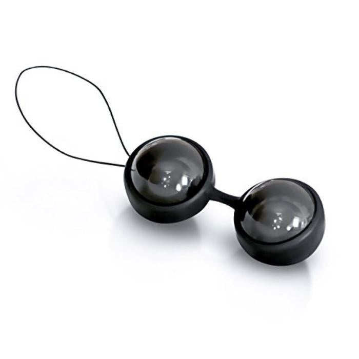 Lelo Luna Beads, kegal balls. Exercise those muscles ladies, tightening your pelvic floor will support a better orgasm, make you feel tighter for him and in return he will also feel larger for you. Win, win situation really. Use with the Interchangeable silicone connectors or as erotic beads without the connector. The Lelo Noir Luna Beads have 2 weighted balls that are also smaller and slightly heavier than the Mini beads.
