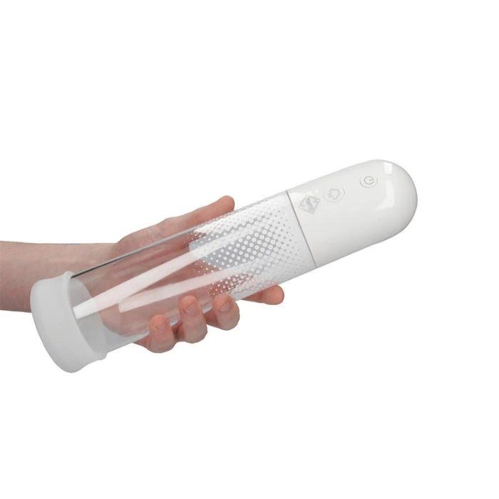 With a total cylinder length of 20cm 7.8 inches and an inner diameter of 6 cm, 2.36 inches, this high-quality pump gives you ample possibilities to grow in both directions! The insertion sleeve is made of smooth Silicone. At the touch of a button, the extremely powerful pump will create a super-strong vacuum, giving you a quick and powerful erection.
