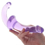 With each end featuring its own distinct curve, this Strapless Strap-On is made to provide a unique experience for each partner. Size 7.65 inches in total length, 5.25 inches insertion length, 4.25 inches insertion length smaller dildo.