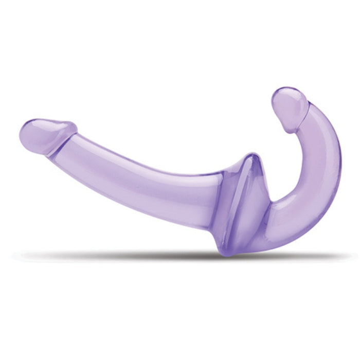 With each end featuring its own distinct curve, this Strapless Strap-On is made to provide a unique experience for each partner. Size 7.65 inches in total length, 5.25 inches insertion length, 4.25 inches insertion length smaller dildo.