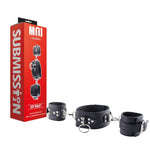 MOI lets you take control with this stylishly designed set of restraints. The collar has detachable hand cuffs with an easy to use fastener. These versatile restraints can be used in multiple different ways. The Collar also features a ring for a leash to be attached. Use the cuffs attached to the collar or remove and use for hand restraints alone. Let your dominant or submissive side come out to play, fulfilling your wildest fantasies.