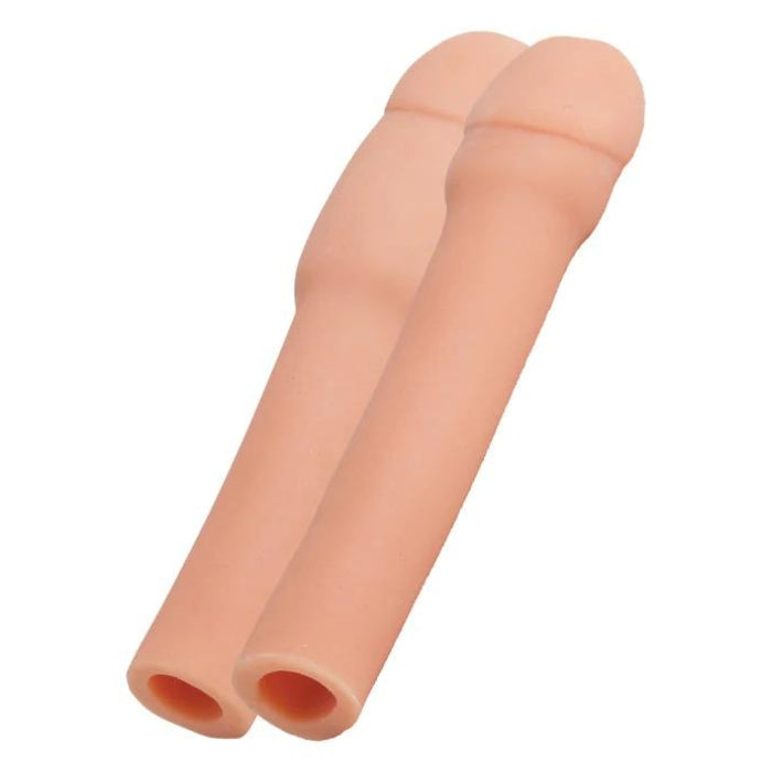 The Malesation penis sleeve extenders gives you the option of adding an extra length of either 5cm or 10cm for an instant size boost to your penis. Giving you extra bedroom confidence and plenty of extra length. This kit contains two penis extenders – each one can be individually adjusted and cut to the ideal length.