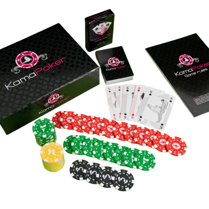 Kama Poker is a game in which the two exciting worlds of poker and Kama Sutra meet. The goal is for two or more players or partners to experience an exciting and erotic adventure together. You don’t need to be an experienced poker player, as you’re not in it to win lots of money, but exciting and erotic moments. By folding, raising or bluffing at the right moments, players can influence the erotic outcome of the game and its pace. The more you win, the more you will dominate the game.