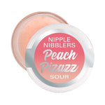 Add a new sense of cool to foreplay with the Nipple Nibblers sour burst tingle balm. The kissable formula provides a tasty and delightful tingly sensation for enhanced arousal.  Flavour: Peach Pizazz.
