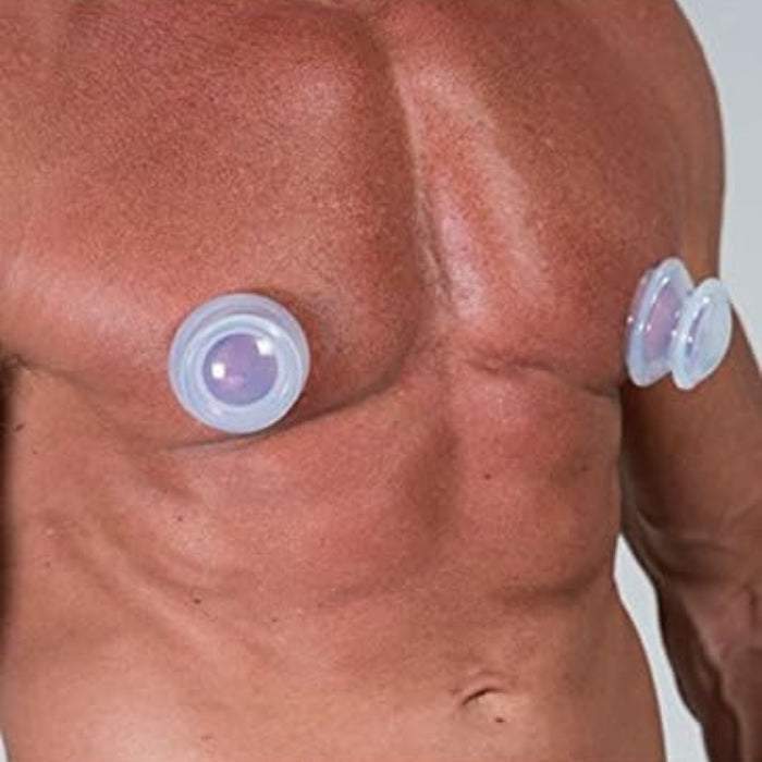These nipple suckers as perfect for men and woman. These easy to use suckers are placed over the nipple and then given a push in the middle to form the suction. They provide a constant suction that are sure to get your nipples more swollen and sensitive in no time. Made from silicone.