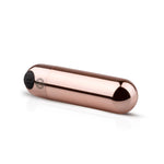 This bullet vibrator from Rosy Gold is so compact that the little wonder fits in your pocket. The on/off button is located at the bottom of the bullet vibrator; hold it for a few seconds to start the motor. The vibrator has ten vibration settings and you can switch settings by pressing the on/off button. There is an opening for the charger plug at the bottom of the bullet vibrator. Waterproof and USB rechargeable.