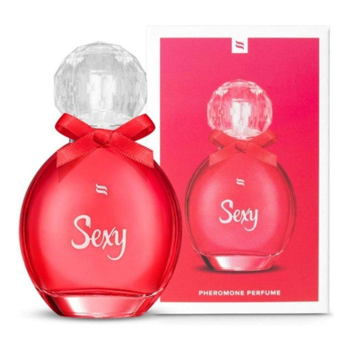 Obsessive pheromones perfume mixtures have been created to make a woman feel absolutely amazing! Uplifting scents in a 30ml glass bottle with crystal-shaped top and a cute bow. Sexy is an alluring and sensual perfume. Oriental-woody fragrance. Top notes: tangerine and citrus fruits. Heart notes: white flowers and Moroccan jasmine. Base notes: Cashmere wood and white ambergris.