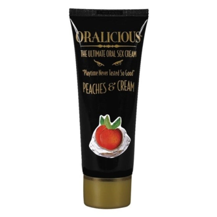 Oralicious oral sex cream brings a whole new level of excitement when it comes to intimate play! This amazing cream not only numbs and tickles the throat, but also has a smooth, cooling, rich taste and aroma of Peaches & cream. Comes in 58ml tube.
