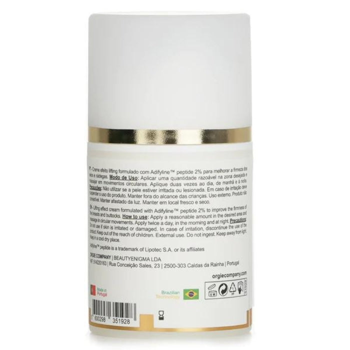 The Portuguese brand ORGIE Vol + Up Firming Breast & Buttock Lifting Cream that is specially added with a breast-enhancing peptide Acetyl Hexapeptide 38 which is an innovative and efficient breast-enhancing ingredient that can significantly stimulate fat cells that helps increase the size of the breasts and buttocks area.