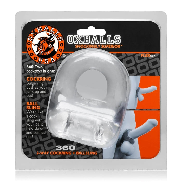 Oxballs 360 Cock Ring & Ball Sling - Clear