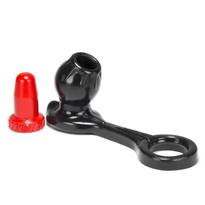FuckLock is a hollow buttplug attached to a stretchy cockring. The spherical plug is designed to be soft enough for an easy fit, firm enough to stay open but still comfortable. The built-in cockring create a locking effect that keeps you nice n' stuffed. It's made from our signature Liquid Platinum Silicone so it's glossy, smooth and has a warm heavy feel…it’s lush and silky but still firm enough. Each FuckLock comes with a red silicone stopper designed to snugly plug the hollow opening.