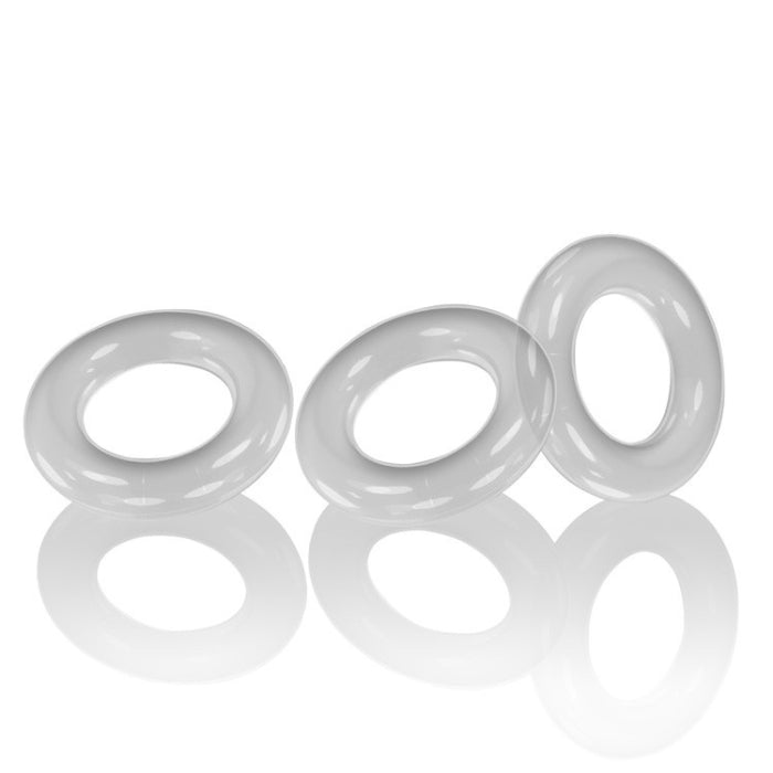 Willy Ring 3-Pack super stretch cockring, use ‘em single, or stacked or layered. Willy’s are 3 rings made from Oxballs toughest Flextpr™(not cheap pvc that breaks after one use). They are the right size, the right stretch, the perfect size. You will get a lot of wear out of Willy. Height 38 mm (1.5"), Inside Circumference 70 (2.75"), Outside Circumference 127 (5").