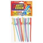 Penis Straw Pack of 10 - Assorted Colours
