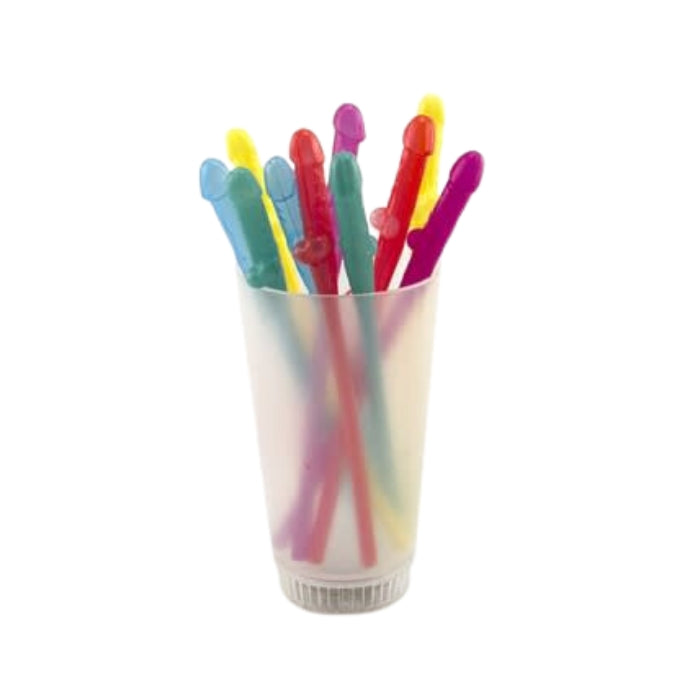 Party Peckers sipping straws are perfect fir bachelorette parties, girls nights, pride parties, sleep overs or any party you want to add some colour and naughtiness to.