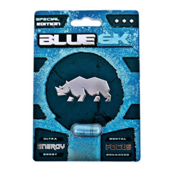 Blue 6k is a male enhancement pill to help increase libido and sexual performance. It promotes harder and thicker erections and helps with stamina and recovery. Blue 6k is fast acting and long lasting where it can stay in your system for up to 7 days.