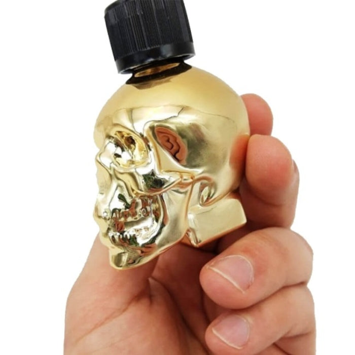 Gold Skull poppers is bottled in a very unique glass bottle in the shape of a skull. Thanks to the powerful formula, you only have to sniff a little bit of the aroma to reach a higher mood. Enjoy uninhibited feelings and powerful orgasms.
