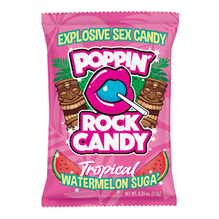 Poppin’ Rock Candy brings an explosive element to oral sex for couples with unique, authentic flavors, offering something for every taste! Ideally used during couples oral sex. Sweet candy crystals create a fizzy, popping sensation of tiny explosive bubbles when they hit the tongue.