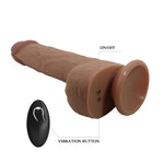 A thrusting ＆ vibrating vibrator in a realistic penis shape with a strong suction cup that sticks to any smooth surface. The suction cup makes hands-free fun possible. The 3 vibration and thrusting modes can be controlled separately via the remote control or by a partner. USB rechargeable and battery operated remote.