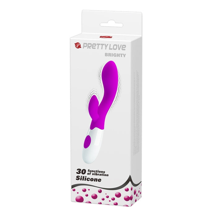 Take control of your pleasure with the versatile 30 function rabbit vibrator that boasts a sleek and elegant design at a great price. Dual clitoral and vaginal stimulation is made easy with the smooth silicone surface that's contoured to hit your pleasure spots while the incredible array of vibration modes give you plenty of variety. 30 different vibrating functions. Take 2 AAA batteries (not included).