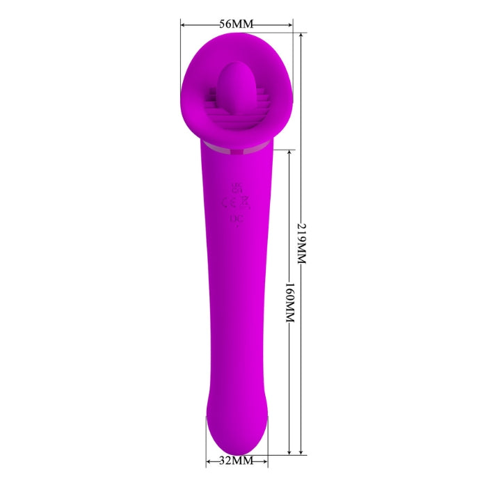 Tremendous licking and vibration! A perfect product that stimulates all the right spots. Not only does it feature an exciting licking function in 12 modes with stimulating dots but it also stands out with its 12 strong vibration modes. This clever vibrator stimulates the vagina with hot vibrations. However, the clitoris doesn't miss out either because it gets pleasured by the small tongue. Waterproof. USB rechargeable.