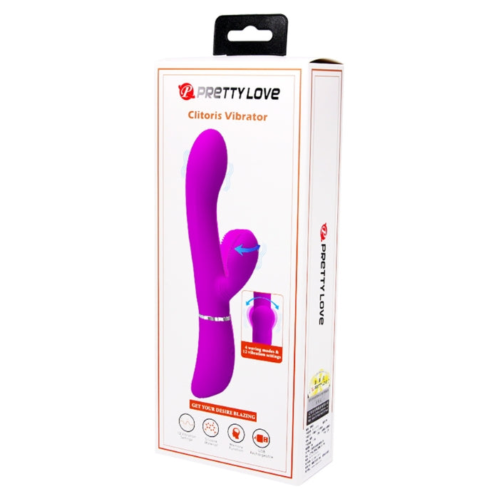 Experience stimulation unlike anything you’ve felt before with the Pretty Love Clitoris Vibrator. With its unique design, to deliver sensations as it brushes against you. Internally, the tip gently curves to target your G-spot for even deeper pleasure. With 12 vibration settings and 4 waving modes to choose from. Velvety smooth silicone and USB rechargeable.