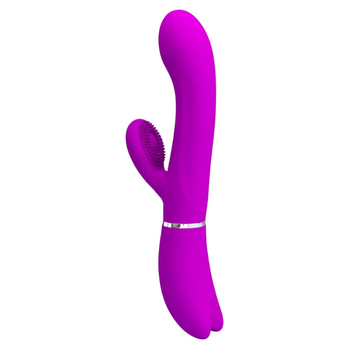 Experience stimulation unlike anything you’ve felt before with the Pretty Love Clitoris Vibrator. With its unique design, to deliver sensations as it brushes against you. Internally, the tip gently curves to target your G-spot for even deeper pleasure. With 12 vibration settings and 4 waving modes to choose from. Velvety smooth silicone and USB rechargeable.