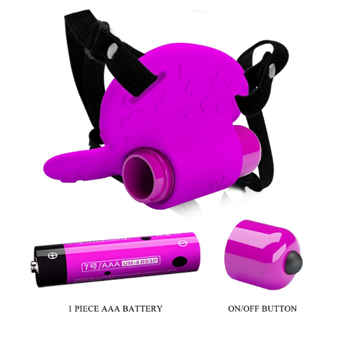 Show some love to the Pretty Love new strap-on struck 10 function clitoral stimulator. This vibe is as cute as it is climatic! Switch on the vibrator using the easy, one-click button and explore the 10 vibration settings on offer. Sitting directly behind the ridge in the centre of the toy, receive intense pleasure as the bullet powers the vibrations to your clit.