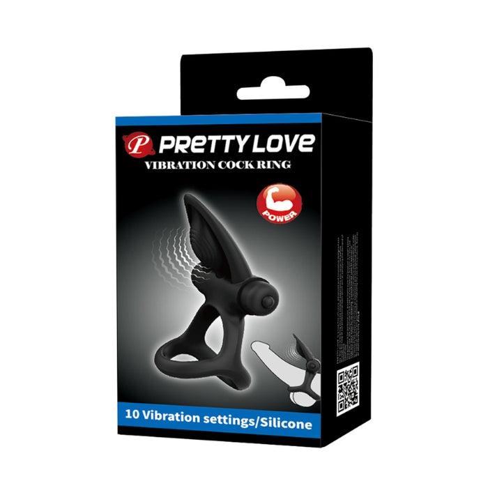 Pretty Love Power Vibrating Cock Ring - Black