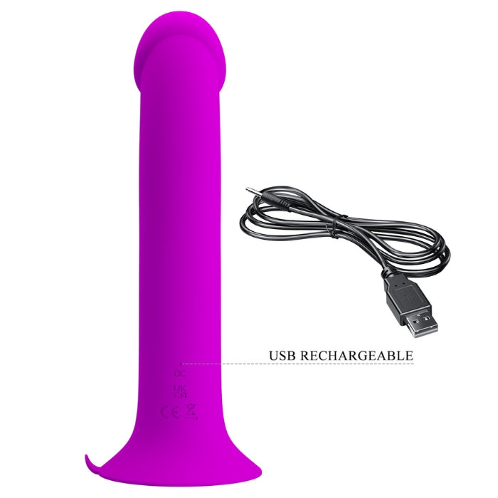 You can use the intuitive button controls to cycle through 12 functions of vibration and side pulsation to find your ultimate pleasure! The phallic head that's perfect for stimulating， and the flared suction cup base makes this toy safe for vaginal or anal play. The super-strong suction cup mounts to any flat, solid surface and lifts off easily. USB rechargeable.