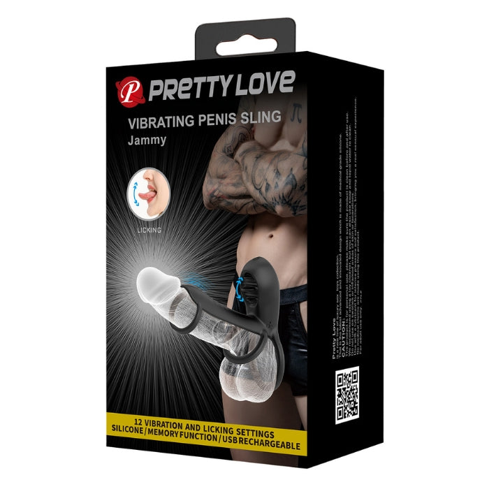 This cock sling has a triple ring design for a secure fit around the wearer's shaft , keeping it harder for longer while holding the vibrating clitoral stimulator above steady and in place. The silicone vibrating sling with 3 flickering tongues offers 12 tantalising mode speeds of vibration and pulsing, delivered throughout the entire body of the toy for both partners' satisfaction. USB rechargeable.