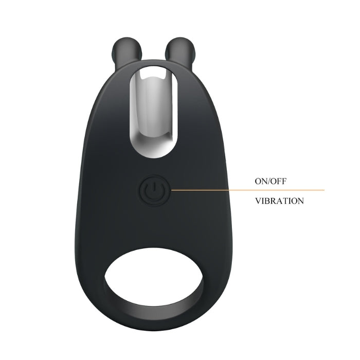 Rechargeable silicone cock ring. This cock ring will hug the base of your penis and constrict the blood flow, letting you achieve a stronger and longer lasting erection. Ideal for stimulation of your partner, the rabbit stimulator at the front is perfectly positioned for clitoral pleasure during sex with 7 functions of vibration satisfy you both.