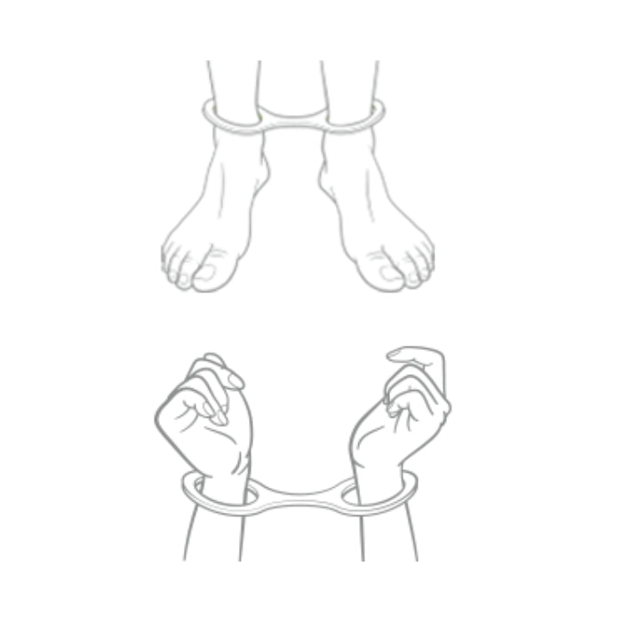 Soft but strong silicone cuffs that are flexible enough to fit over most hands and feet for wrist or ankle cuffs, but robust enough to remain firmly in place during restraint play. No fiddling keys or jangling chains, perfect for discreet home use and for travelling abroad without baggage check embarrassment.