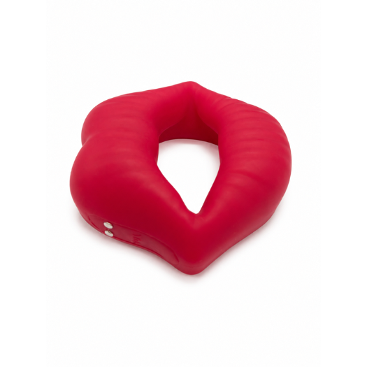 Cock Ring Vibrating Lips Fuschia 10F (USB)
