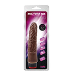Real Touch Vibrating 7.7inch Dildo - Dark