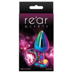 Rear Assets Rainbow Anal Plug with Pink Stone Heart - Medium. Rear Assets Rainbow Anal Plug with Pink Stone Heart - Medium. Anal play has never been a prettier sight with this gorgeous jeweled, steel anal plug. Bulbous in form, a tapered tip ensures an easy introduction, while the broad steel bulb fills and satisfies. Perfect for anal enthusiast.