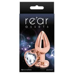Rear Assets Rose Gold Anal Plug with Clear Stone Heart - Medium. Anal play has never been a prettier sight with this gorgeous jeweled, steel anal plug. Bulbous in form, a tapered tip ensures an easy introduction, while the broad steel bulb fills and satisfies. Perfect for anal enthusiast.