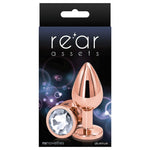 Rear Assets Rose Gold Anal Plug with Clear Stone Round - Medium. Anal play has never been a prettier sight with this gorgeous jeweled, steel anal plug. Bulbous in form, a tapered tip ensures an easy introduction, while the broad steel bulb fills and satisfies. Perfect for anal enthusiast.