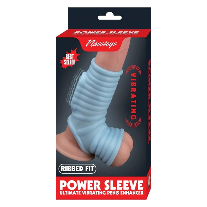 Add an extra 45 percent of girth to your erection with the Vibrating Sleek Fit Power Sleeve. This performance-enhancement sleeve fits like a glove and feels like a second skin, giving wearers increased girth and confidence. Ideal for people with ED and performance anxiety. The Nasstoys Vibrating Sleek Fit Power Sleeve will stretch to comfortably fit almost every erection and has everything you could want in a penis enhancer like a lightly textured shaft, secure testicle strap, and a vibrator.