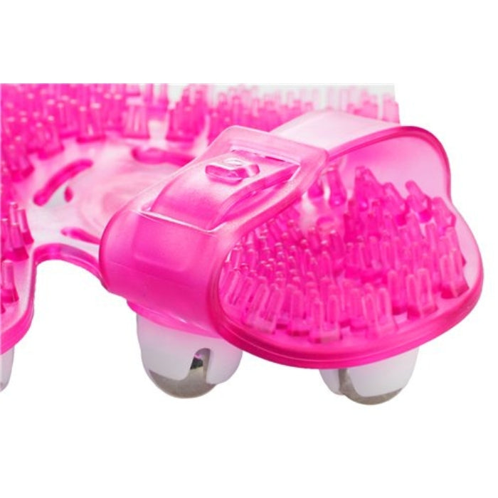 Roller Balls Glove Massager - Pink