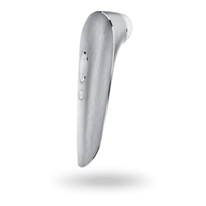Satisfyer Luxury High Fashion Vibrator design includes brushed aluminium combined with ergonomic curves designed to your contour with high-quality controls. Extra soft liquid silicone head,  Waterproof for even more fun underwater, 2 separately controllable motors, Whisper mode, Clitoral stimulation through pressure waves and vibration, USB rechargeable.