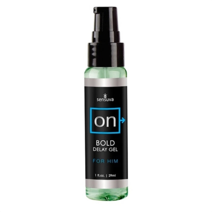 ON BOLD Delay Gel was designed to prolong a man's pleasure by slightly desensitizing the nerve endings on the tip of his penis. It helps reduce over- stimulation and helps to prevent men from climazing sooner than they would like. ON Bold is an oil-free and latex-friendly benzocaine product with a sweet, minty taste. 29ml