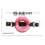 Sex & Mischief Silicone Lips Gag Ball - Pink