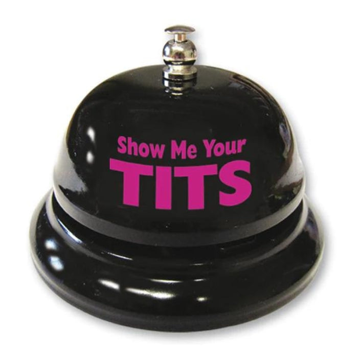 The Show Me Your Tits Table Bell is the perfect gag gift. This black and pink bell is super satisfying to slap your hand down on. It emits a high-pitched ding that is sure to be heard from anywhere in the house, perfect for leaving on your bedside table, in the living room, on the kitchen counter, or anywhere else in the house you think you'll be when your needs arise!