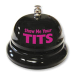 The Show Me Your Tits Table Bell is the perfect gag gift. This black and pink bell is super satisfying to slap your hand down on. It emits a high-pitched ding that is sure to be heard from anywhere in the house, perfect for leaving on your bedside table, in the living room, on the kitchen counter, or anywhere else in the house you think you'll be when your needs arise!