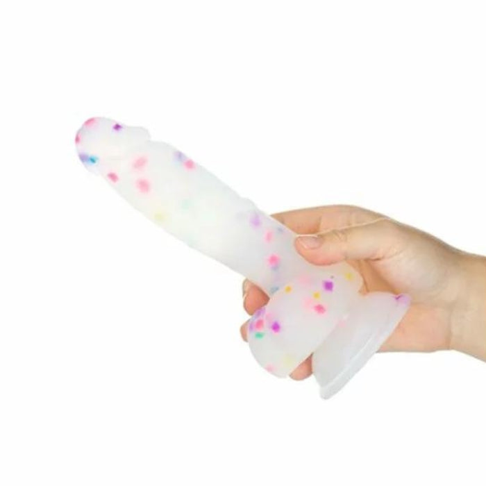 This Spectacles Colour dildo will have you climaxing harder than ever. This dildo slides inside so smoothly for deep sensual thrills. The tip is slightly enlarged to provide G spot stimulation with a suction cup for hands free adventures. Dildo is 14 cm in length, is made from body safe material and waterproof.