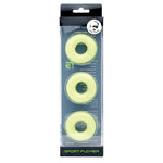 The Chubby Glow-in-the-Dark Cock Ring by Sport F*cker adds a little reflection to your erection. This yellow-colored cock ring is a glowing donut that firmly and comfortably fits shafts up to five times its original size. Stretch, pull or adjust it to give the maximum pleasure in how it fits. Great for stretching, this thermoplastic rubber is silicone lube safe and easy to clean. Comes in a pack of 3.
