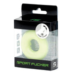 The Chubby Glow-in-the-Dark Cock Ring by Sport F*cker adds a little reflection to your erection. This yellow-colored cock ring is a glowing donut that firmly and comfortably fits shafts up to five times its original size. Stretch, pull or adjust it to give the maximum pleasure in how it fits. Great for stretching, this thermoplastic rubber is silicone lube safe and easy to clean.