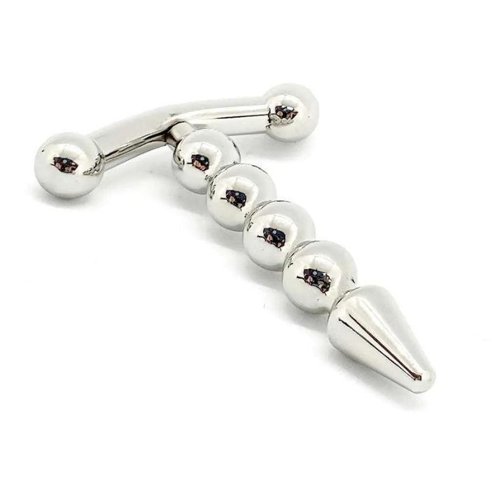 Urethra plugs are designed to be inserted into the urethra to stimulate the tip of the penis from the inside which can be great for giving that feeling of fullness that some men seek. The plug features a stopper to guarantee that it won't be completely sucked in. It has 4 nodules for increased sensation. Diameter 4-6mm, Length 56mm, Insertable length 50mm.