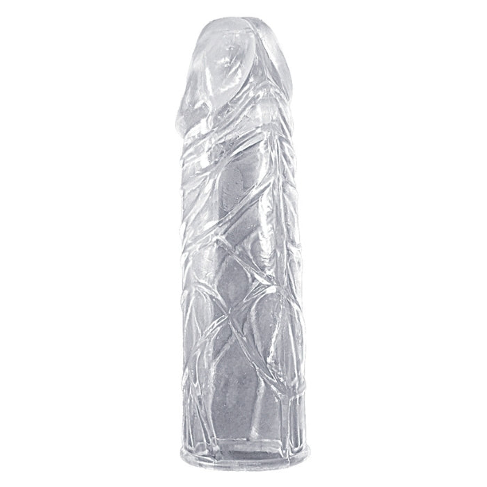 Last longer and add both girth and length instantly with Super Sleeve 3. Made from body-safe materials, this sleeve is stretchy and accommodating, providing a snug fit for a variety of sizes. Whether you're looking to amplify your personal pleasure or introduce a thrilling element to your partnered activities, this clear sleeve is a versatile addition to your collection.